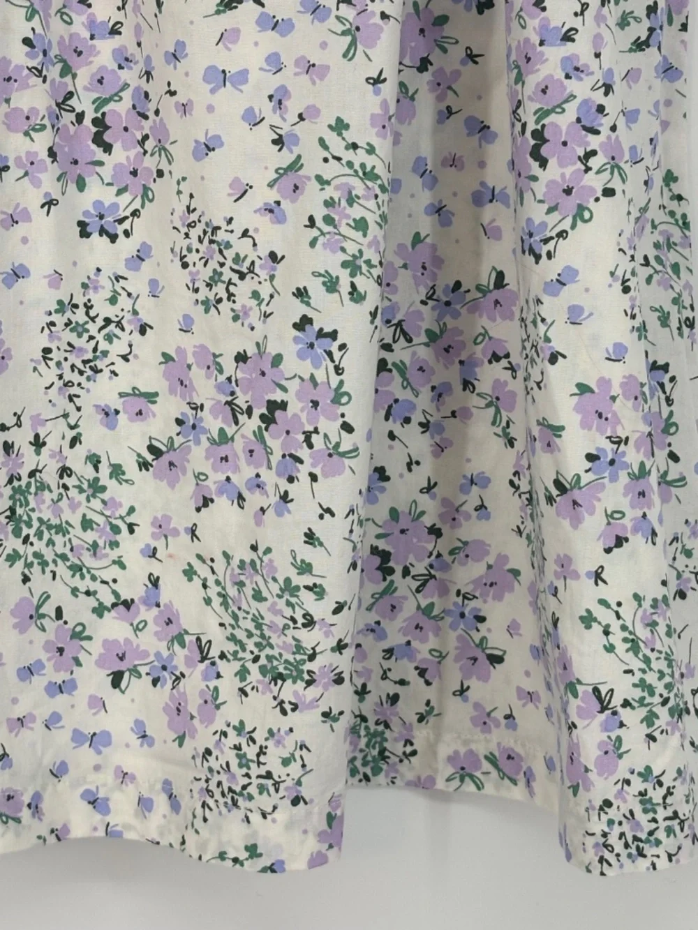 Crewcuts Girls Size 6 Puff Sleeve Dress White Purple Blue Floral Square Neck